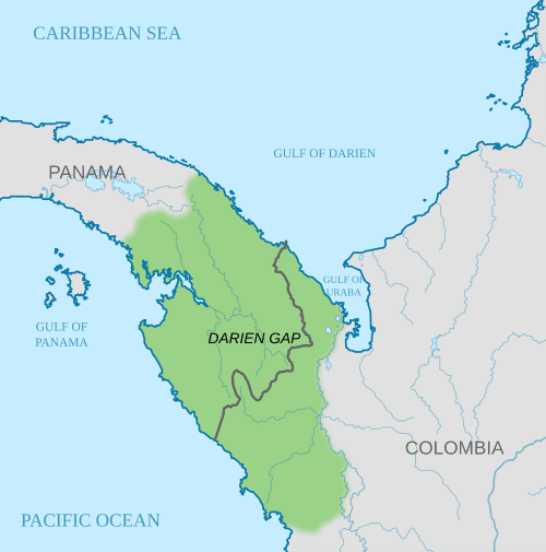 Dense green canopy of the Darién Rainforest in eastern Panama