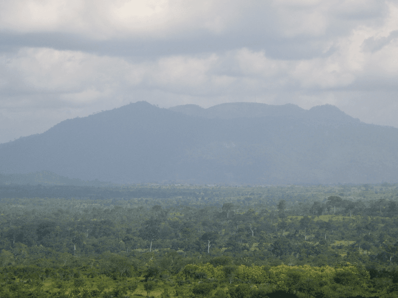 Mount Agou rising above green forested slopes in central Togo